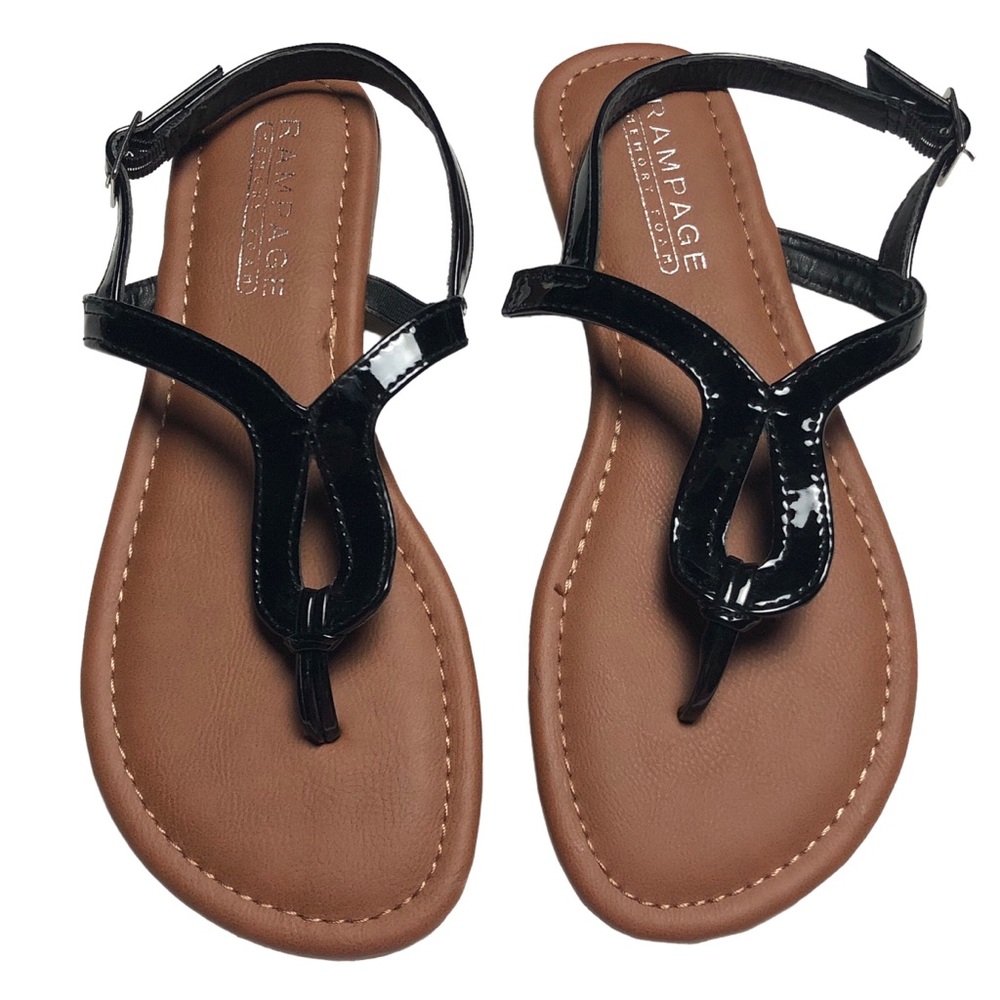 NWT Rampage Sandals 7M Black Ram-Payton Style Summer Sandals / Shoes Low Heel